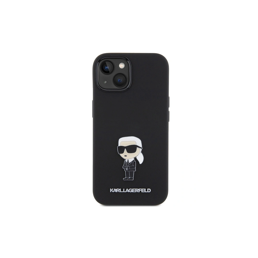 Etui Karl Lagerfeld KLHCP15MSMHKNPK iPhone 15 Plus czarny/black Silicone Ikonik Metal Pin