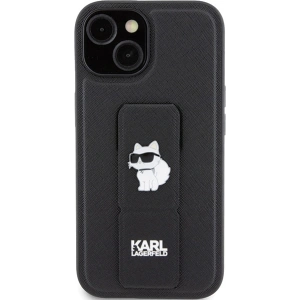 Etui Karl Lagerfeld KLHCP15SGSACHPK iPhone 15 czarny/black hardcase Gripstand Saffiano Choupette Pins
