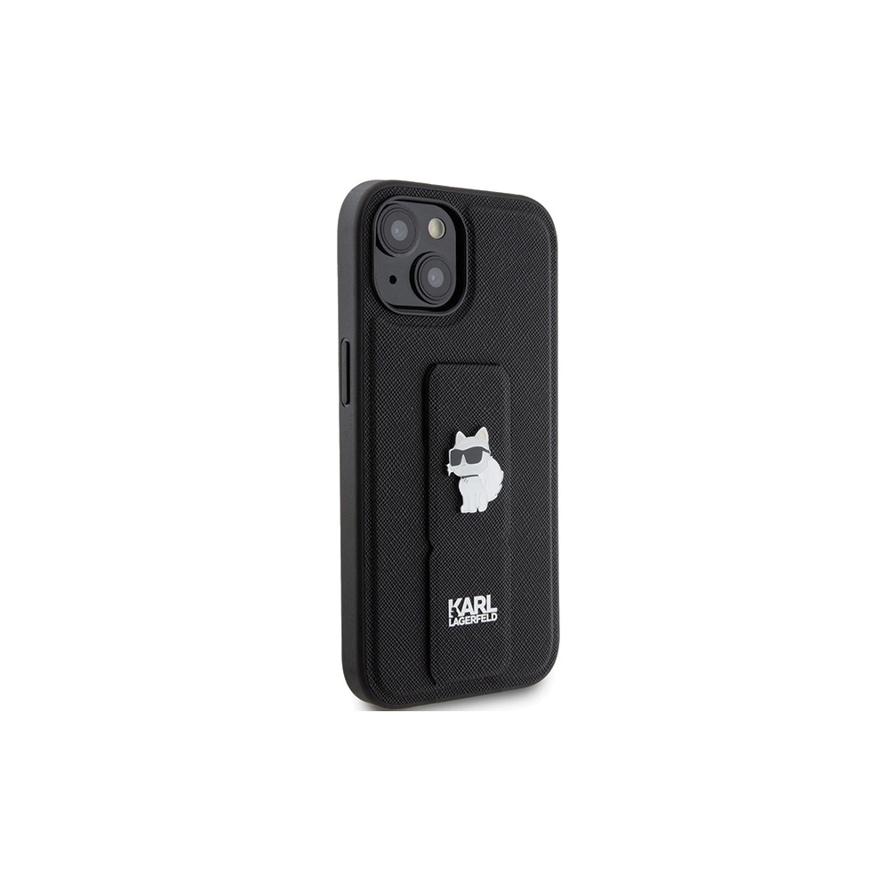 Etui Karl Lagerfeld KLHCP15SGSACHPK iPhone 15 czarny/black hardcase Gripstand Saffiano Choupette Pins