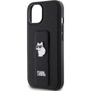 Etui Karl Lagerfeld KLHCP15SGSACHPK iPhone 15 czarny/black hardcase Gripstand Saffiano Choupette Pins