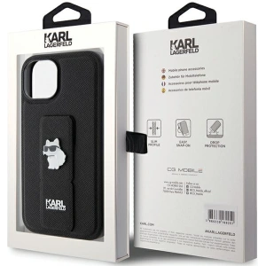 Etui Karl Lagerfeld KLHCP15SGSACHPK iPhone 15 czarny/black hardcase Gripstand Saffiano Choupette Pins