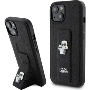 Etui Karl Lagerfeld KLHCP15SGSAKCPK iPhone 15 czarny/black hardcase Gripstand Saffiano Etui Karl&Choupette Pins