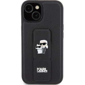 Etui Karl Lagerfeld KLHCP15SGSAKCPK iPhone 15 czarny/black hardcase Gripstand Saffiano Etui Karl&Choupette Pins