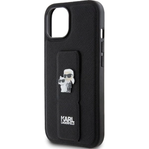 Etui Karl Lagerfeld KLHCP15SGSAKCPK iPhone 15 czarny/black hardcase Gripstand Saffiano Etui Karl&Choupette Pins