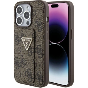 Kup Etui Guess GUHCP15XPGS4TDW iPhone 15 Pro Max brązowy/brown hardcase Grip Stand 4G Triangle Strass - GUE3025 - {ean13} - Sklep Home Screen
