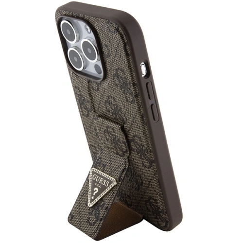 Buy Guess GUHCP15XPGS4TDW iPhone 15 Pro Max brązowy/brown hardcase Grip Stand 4G Triangle Strass - GUE3025 - {ean13} - Home Screen Store Europe