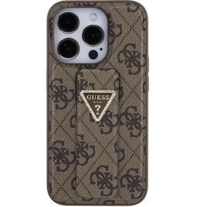 Kup Etui Guess GUHCP15XPGS4TDW iPhone 15 Pro Max brązowy/brown hardcase Grip Stand 4G Triangle Strass - GUE3025 - {ean13} - Sklep Home Screen