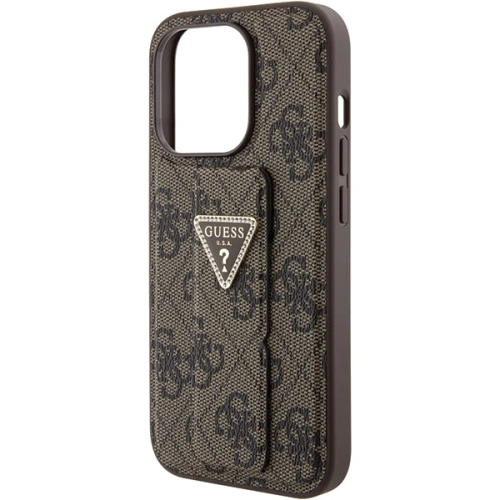 Buy Guess GUHCP15XPGS4TDW iPhone 15 Pro Max brązowy/brown hardcase Grip Stand 4G Triangle Strass - GUE3025 - {ean13} - Home Screen Store Europe
