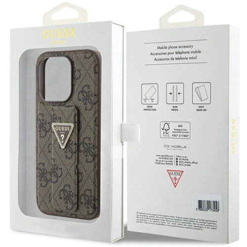 Kup Etui Guess GUHCP15XPGS4TDW iPhone 15 Pro Max hnědý/brown hardcase Grip Stand 4G Triangle Strass - GUE3025 - {ean13} - Sklep Home Screen