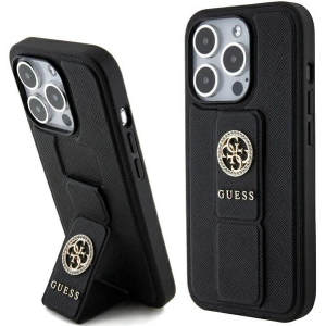 Kup Guess Husă GUHCP15XPGSSADK iPhone 15 Pro Max negru/negru husă Grip Stand 4G Saffiano Strass - GUE3026 - {ean13} - Sklep Home Screen