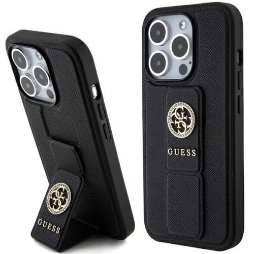 Buy Guess GUHCP15XPGSSADK iPhone 15 Pro Max czarny/black hardcase Grip Stand 4G Saffiano Strass - GUE3026 - {ean13} - Home Screen Store Europe