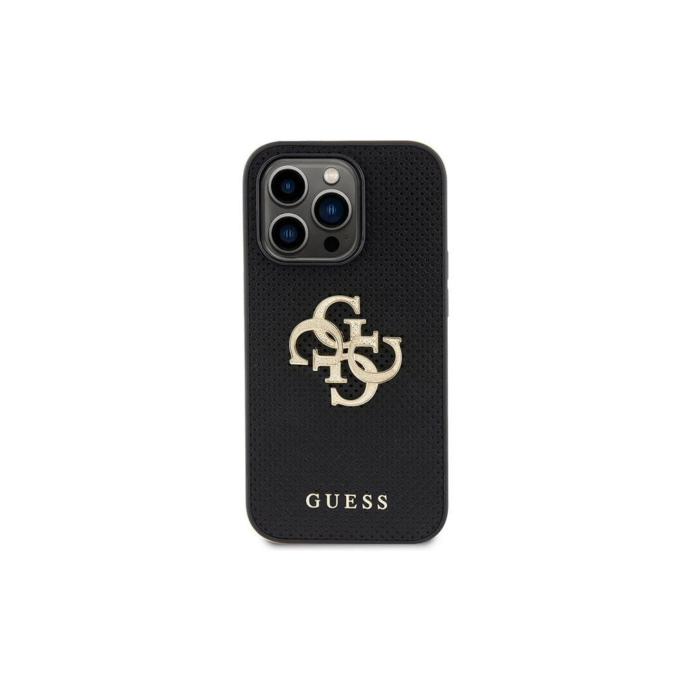 Etui Guess GUHCP15XPSP4LGK iPhone 15 Pro Max czarny/black hardcase Leather Perforated 4G Glitter Logo