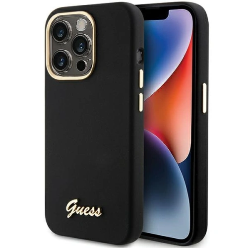 Kup Etui Guess GUHCP15XSMBSLK iPhone 15 Pro Max černý/black hardcase Silicone Script Metal Logo & Frame - GUE3029 - {ean13} - Sklep Home Screen