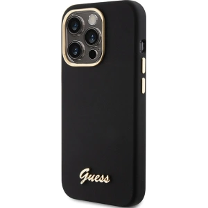 Kup Etui Guess GUHCP15XSMBSLK iPhone 15 Pro Max černý/black hardcase Silicone Script Metal Logo & Frame - GUE3029 - {ean13} - Sklep Home Screen