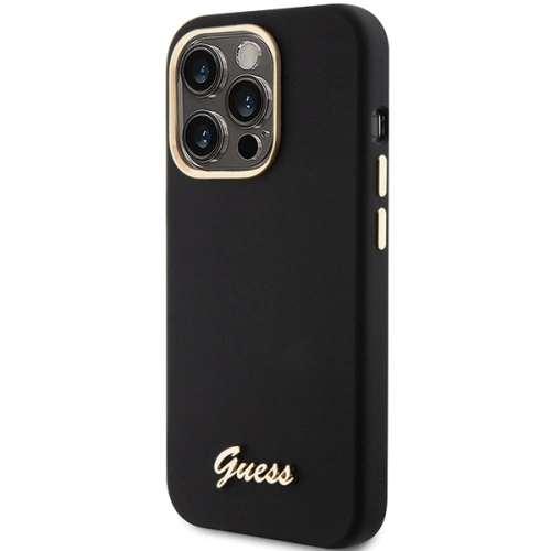 Kup Etui Guess GUHCP15XSMBSLK iPhone 15 Pro Max černý/black hardcase Silicone Script Metal Logo & Frame - GUE3029 - {ean13} - Sklep Home Screen