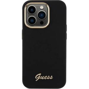 Kup Etui Guess GUHCP15XSMBSLK iPhone 15 Pro Max černý/black hardcase Silicone Script Metal Logo & Frame - GUE3029 - {ean13} - Sklep Home Screen