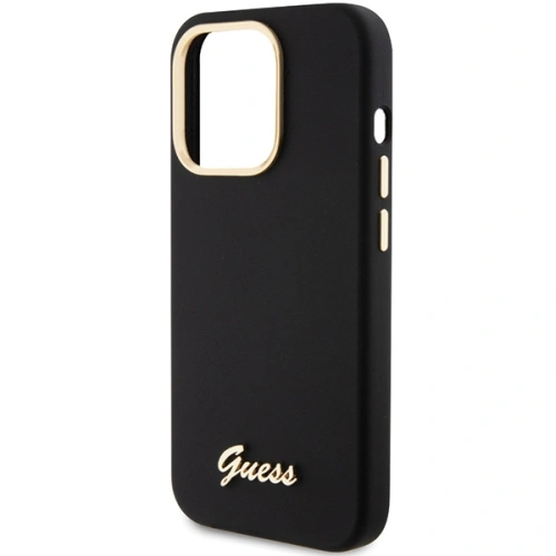 Kup Etui Guess GUHCP15XSMBSLK iPhone 15 Pro Max černý/black hardcase Silicone Script Metal Logo & Frame - GUE3029 - {ean13} - Sklep Home Screen
