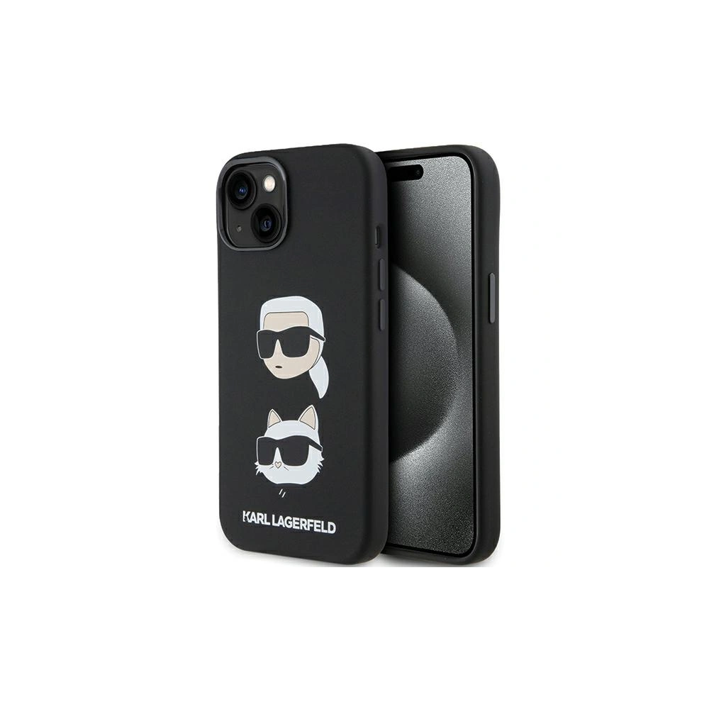 Etui Karl Lagerfeld KLHCP15SSDHKCNK iPhone 15 czarny/black Silicone Etui Karl&Choupette Head