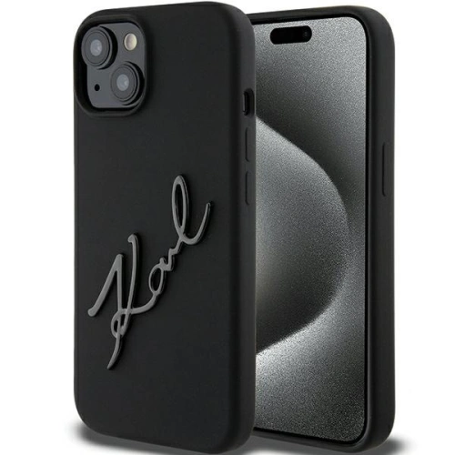 Kup Karl Lagerfeld Caz KLHCP15SSKSBMCK iPhone 15 negru / negru hardcase Caz silicon Karl Script - KLD1804 - {ean13} - Sklep Home Screen