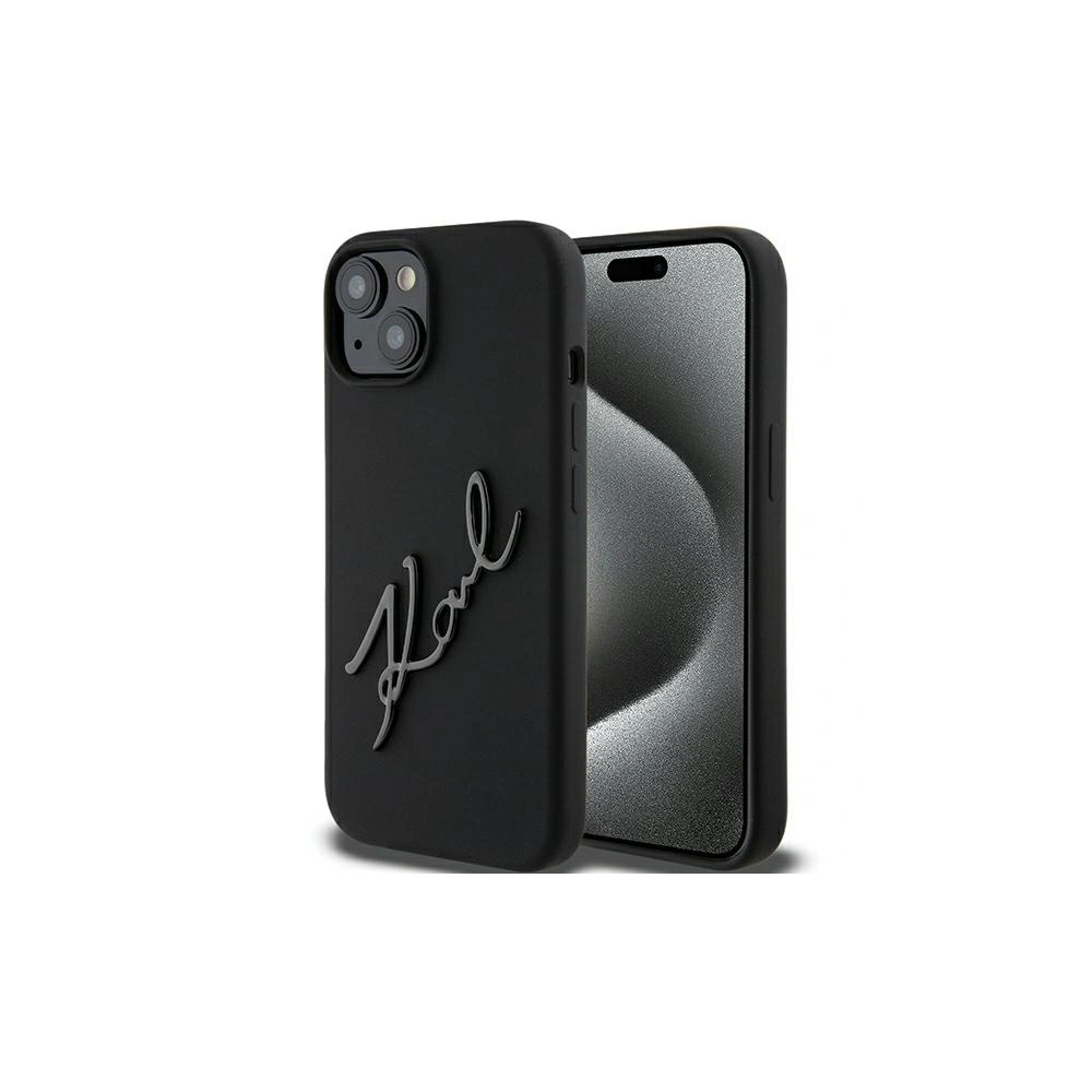 Etui Karl Lagerfeld KLHCP15SSKSBMCK iPhone 15 czarny/black hardcase Silicone Etui Karl Script
