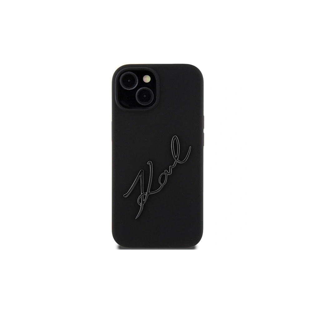 Etui Karl Lagerfeld KLHCP15SSKSBMCK iPhone 15 czarny/black hardcase Silicone Etui Karl Script
