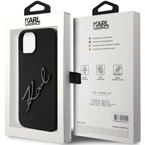 Kup Karl Lagerfeld Caz KLHCP15SSKSBMCK iPhone 15 negru / negru hardcase Caz silicon Karl Script - KLD1804 - {ean13} - Sklep Home Screen