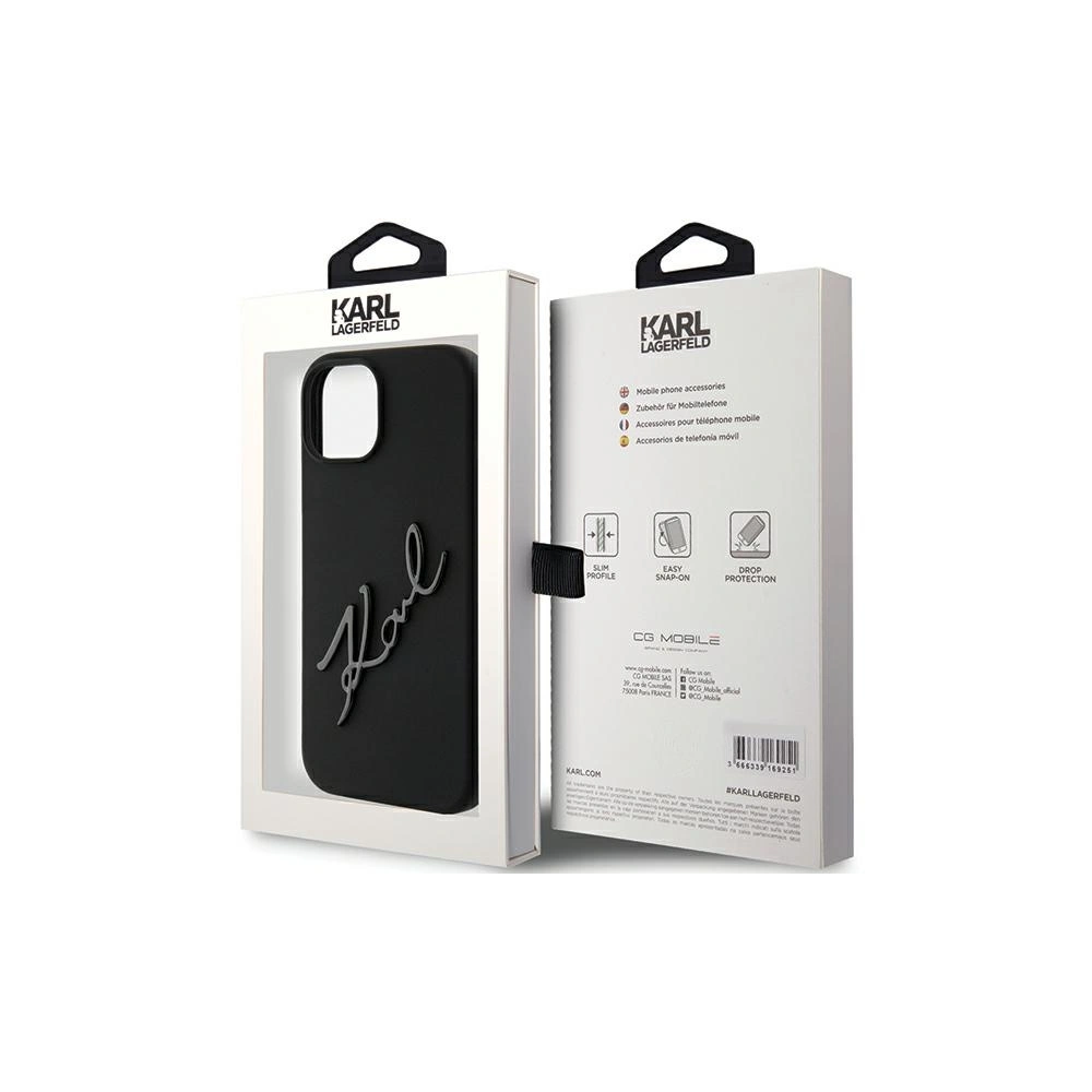 Etui Karl Lagerfeld KLHCP15SSKSBMCK iPhone 15 czarny/black hardcase Silicone Etui Karl Script