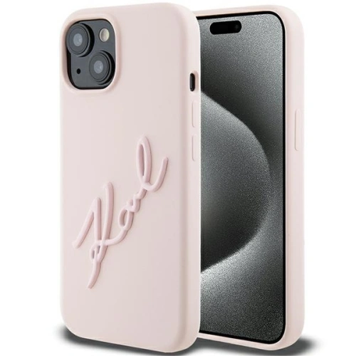 Kup Karl Lagerfeld Caz KLHCP15SSKSBMCP iPhone 15 roz / roz hardcase Silicon Caz Karl Script - KLD1805 - {ean13} - Sklep Home Screen