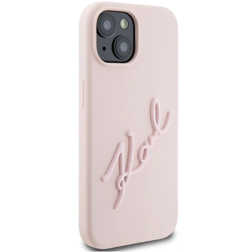 Kup Case Karl Lagerfeld KLHCP15SSKSBMCP iPhone 15 rosa/pink Hardcase Silikon Case Karl Script - KLD1805 - {ean13} - Sklep Home Screen