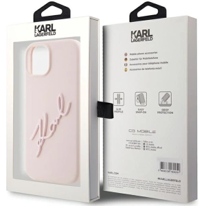Etui Karl Lagerfeld KLHCP15SSKSBMCP iPhone 15 różowy/pink hardcase Silicone Etui Karl Script