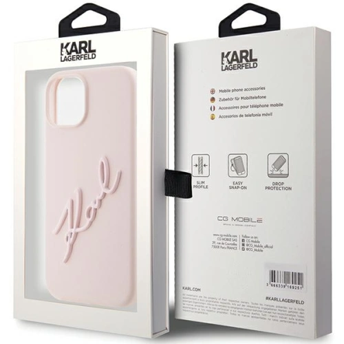 Kup Karl Lagerfeld Caz KLHCP15SSKSBMCP iPhone 15 roz / roz hardcase Silicon Caz Karl Script - KLD1805 - {ean13} - Sklep Home Screen