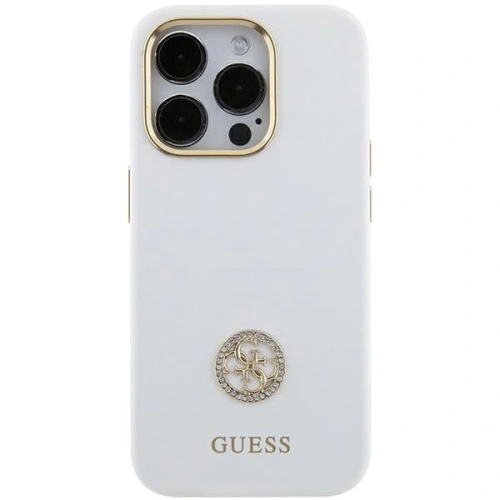 Kup Guess Apple Carcasă GUHCP15SM4DGPH Carcasă dură iPhone 15 Silicone Logo Strass 4G alb/alb - GUE3031 - {ean13} - Sklep Home Screen