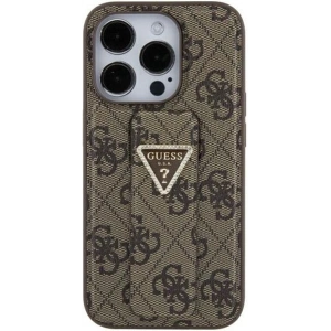 Etui Guess GUHCP15SPGS4TDW Apple iPhone 15 hardcase Grip Stand 4G Triangle Strass brązowy/brown