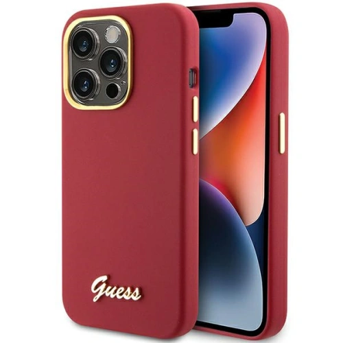 Kup Etui Guess GUHCP15XSMBSLM Apple iPhone 15 Pro Max hardcase Silicone Script Metal Logo & Frame magenta - GUE3033 - {ean13} - Sklep Home Screen