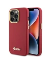 Guess GUHCP15XSMBSLM Apple iPhone 15 Pro Max hardcase Silicone Script Metal Logo & Frame magenta