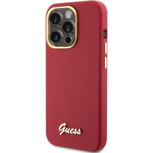 Buy Guess GUHCP15XSMBSLM Apple iPhone 15 Pro Max hardcase Silicone Script Metal Logo & Frame magenta - GUE3033 - {ean13} - Home Screen Store Europe