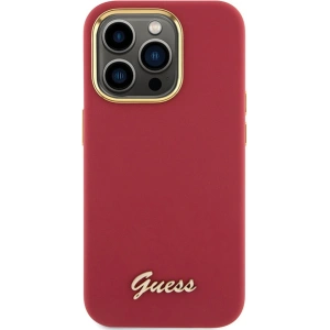 Buy Guess GUHCP15XSMBSLM Apple iPhone 15 Pro Max hardcase Silicone Script Metal Logo & Frame magenta - GUE3033 - {ean13} - Home Screen Store Europe