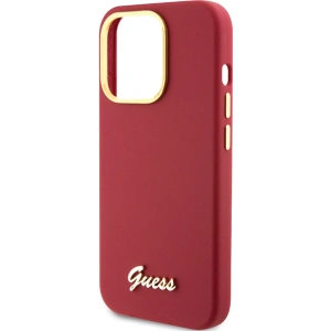 Buy Guess GUHCP15XSMBSLM Apple iPhone 15 Pro Max hardcase Silicone Script Metal Logo & Frame magenta - GUE3033 - {ean13} - Home Screen Store Europe