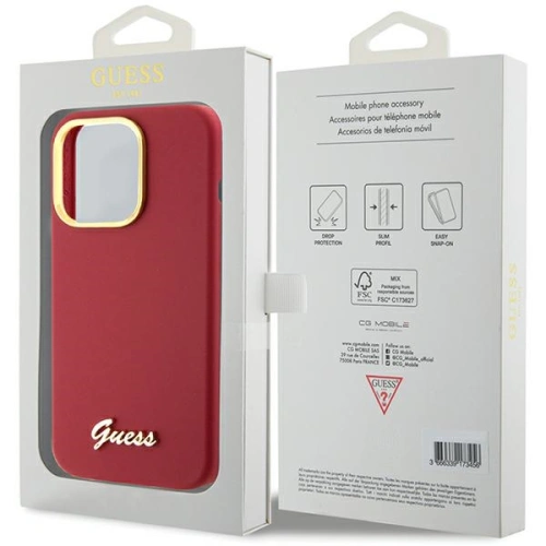Kup Etui Guess GUHCP15XSMBSLM Apple iPhone 15 Pro Max hardcase Silicone Script Metal Logo & Frame magenta - GUE3033 - {ean13} - Sklep Home Screen