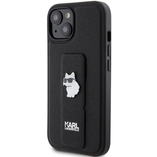 Kup Case Karl Lagerfeld KLHCP15MGSACHPK Apple iPhone 15 Plus / 14 Plus Hardcase Gripstand Saffiano Choupette Pins schwarz/black - KLD1808 - {ean13} - Sklep Home Screen