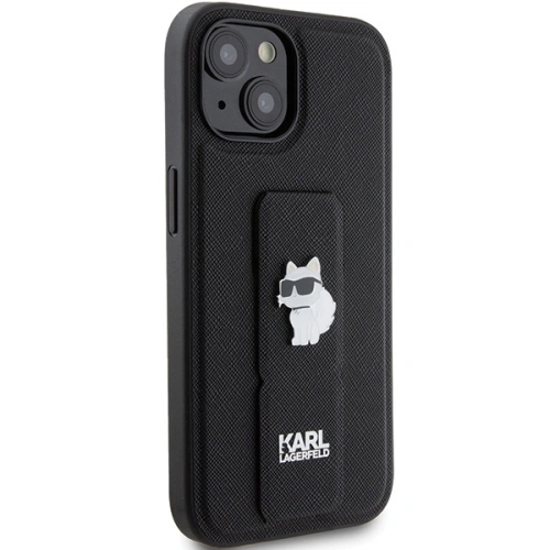 Kup Case Karl Lagerfeld KLHCP15MGSACHPK Apple iPhone 15 Plus / 14 Plus Hardcase Gripstand Saffiano Choupette Pins schwarz/black - KLD1808 - {ean13} - Sklep Home Screen