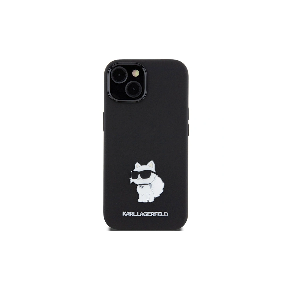 Etui Karl Lagerfeld KLHCP15SSMHCNPK Apple iPhone 15 Silicone Choupette Metal Pin czarny/black