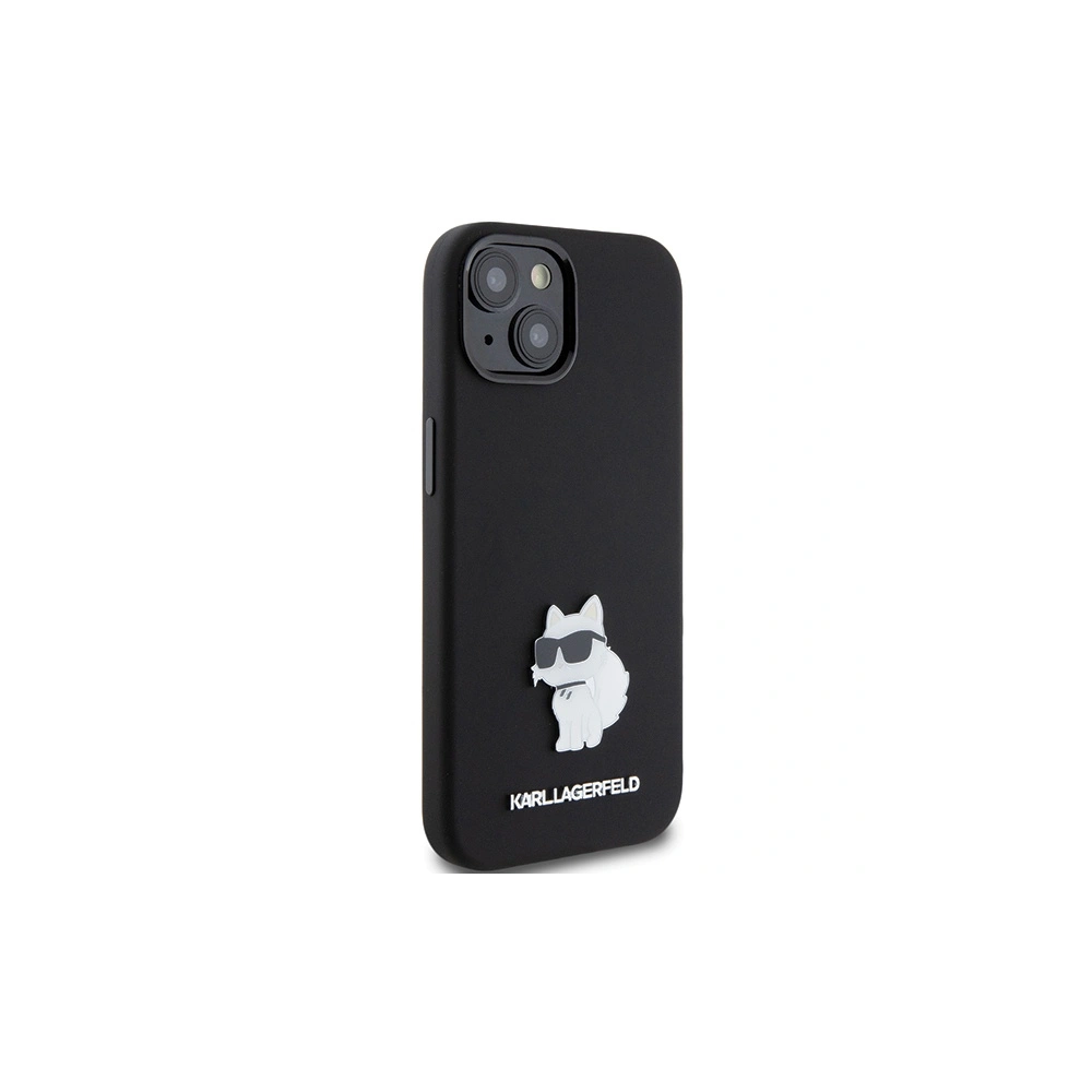 Etui Karl Lagerfeld KLHCP15SSMHCNPK Apple iPhone 15 Silicone Choupette Metal Pin czarny/black