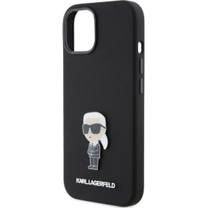 Etui Karl Lagerfeld KLHCP15SSMHKNPK Apple iPhone 15 Silicone Ikonik Metal Pin czarny/black