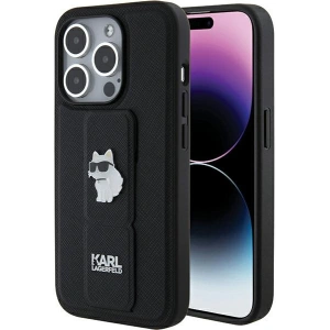 Kup Etui Karl Lagerfeld KLHCP15XGSACHPK Apple iPhone 15 Pro Max hardcase Gripstand Saffiano Choupette Pins černý/black - KLD1813 - {ean13} - Sklep Home Screen