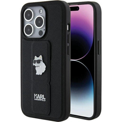 Kup Etui Karl Lagerfeld KLHCP15XGSACHPK Apple iPhone 15 Pro Max hardcase Gripstand Saffiano Choupette Pins černý/black - KLD1813 - {ean13} - Sklep Home Screen