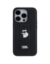 Buy Karl Lagerfeld KLHCP15XGSACHPK Apple iPhone 15 Pro Max hardcase Gripstand Saffiano Choupette Pins black - KLD1813 - {ean13} - Home Screen Store Europe