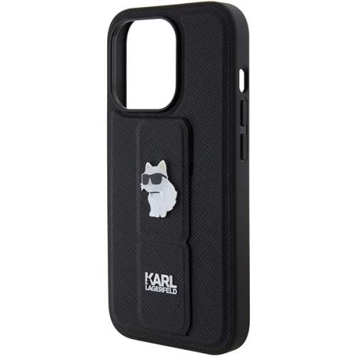 Kup Etui Karl Lagerfeld KLHCP15XGSACHPK Apple iPhone 15 Pro Max hardcase Gripstand Saffiano Choupette Pins czarny/black - KLD1813 - {ean13} - Sklep Home Screen