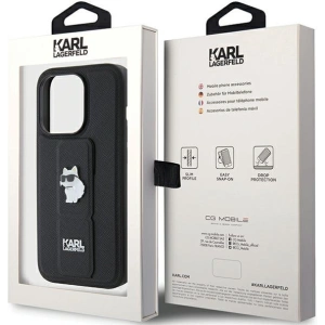 Kup Etui Karl Lagerfeld KLHCP15XGSACHPK Apple iPhone 15 Pro Max hardcase Gripstand Saffiano Choupette Pins černý/black - KLD1813 - {ean13} - Sklep Home Screen