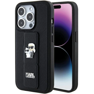 Kup Etui Karl Lagerfeld KLHCP15XGSAKCPK Apple iPhone 15 Pro Max hardcase Gripstand Saffiano Karl&Choupette Pins czarny/black - KLD1814 - {ean13} - Sklep Home Screen